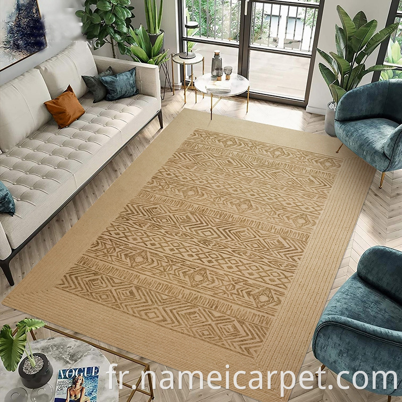 Hemp Printed Braided Woven Carpet Area Rugs Floor Mats